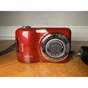 Kodak EasyShare C195 5X Optical Lens Digital Camera Red WORKS w/ Case